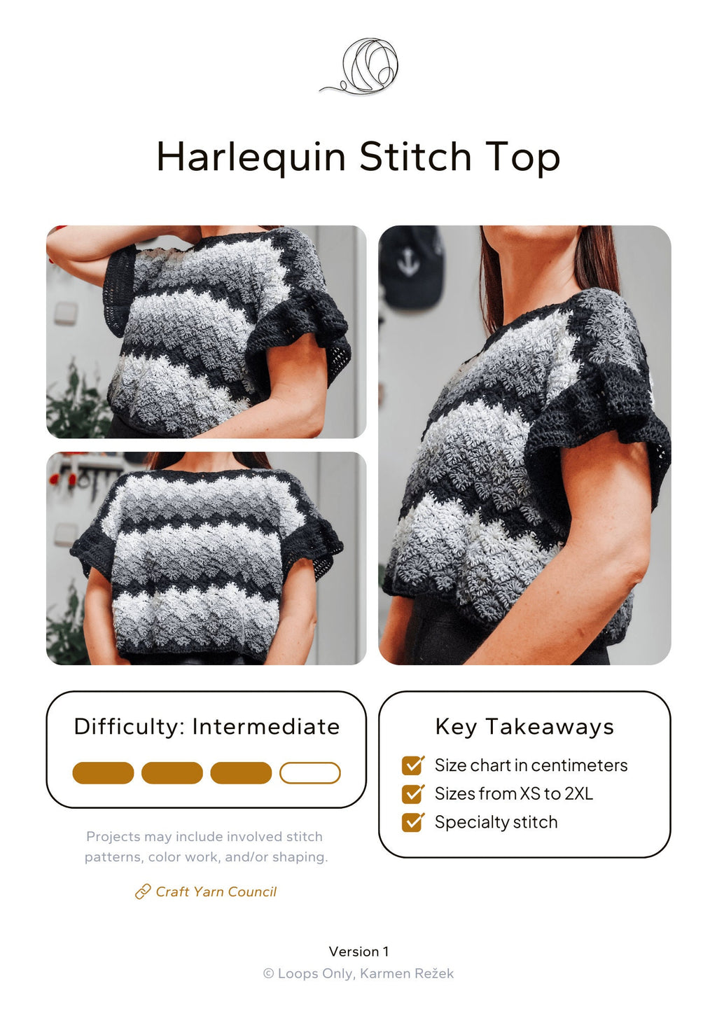 Harlequin Stitch Top - Loops Only