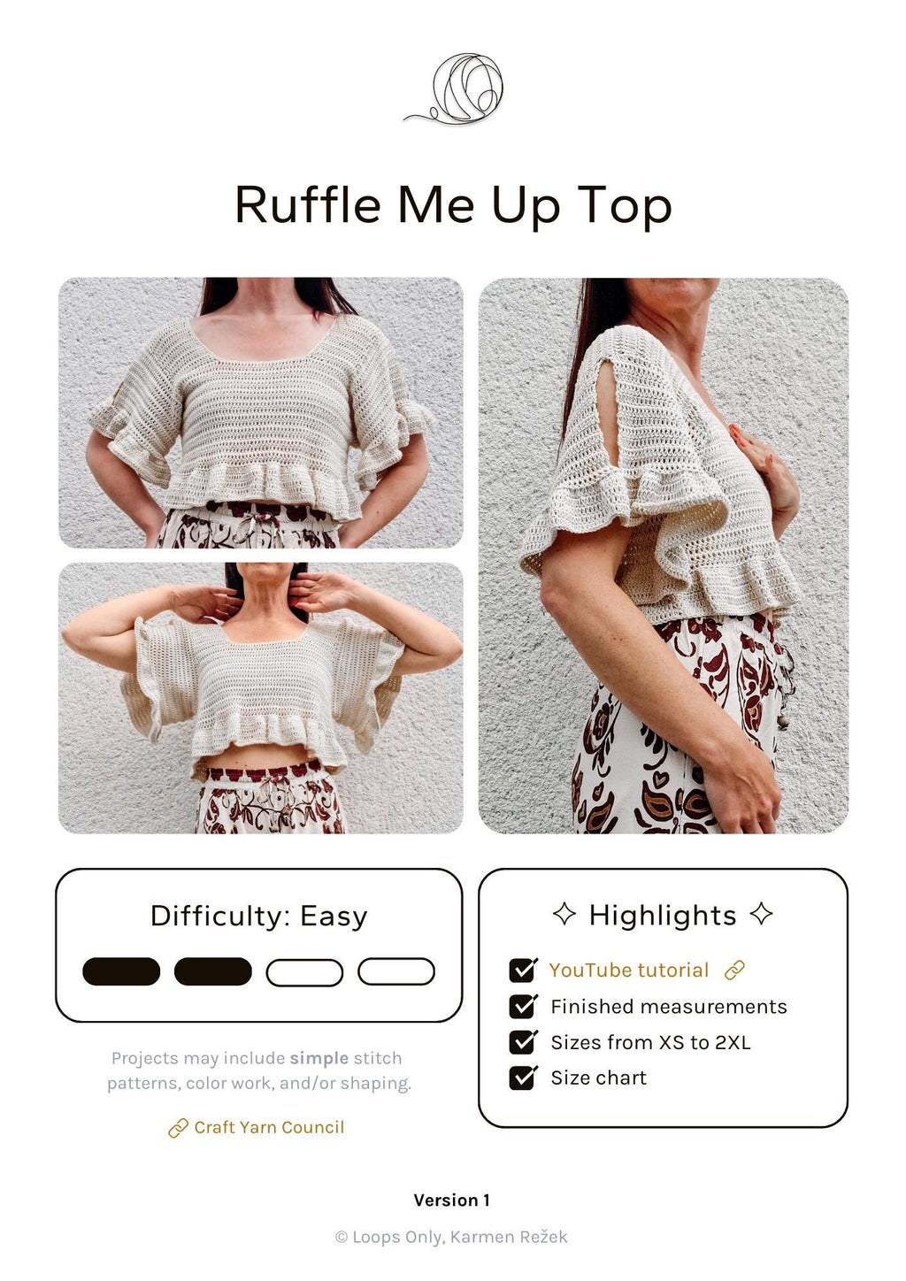 Ruffle Me Up Top - Loops Only