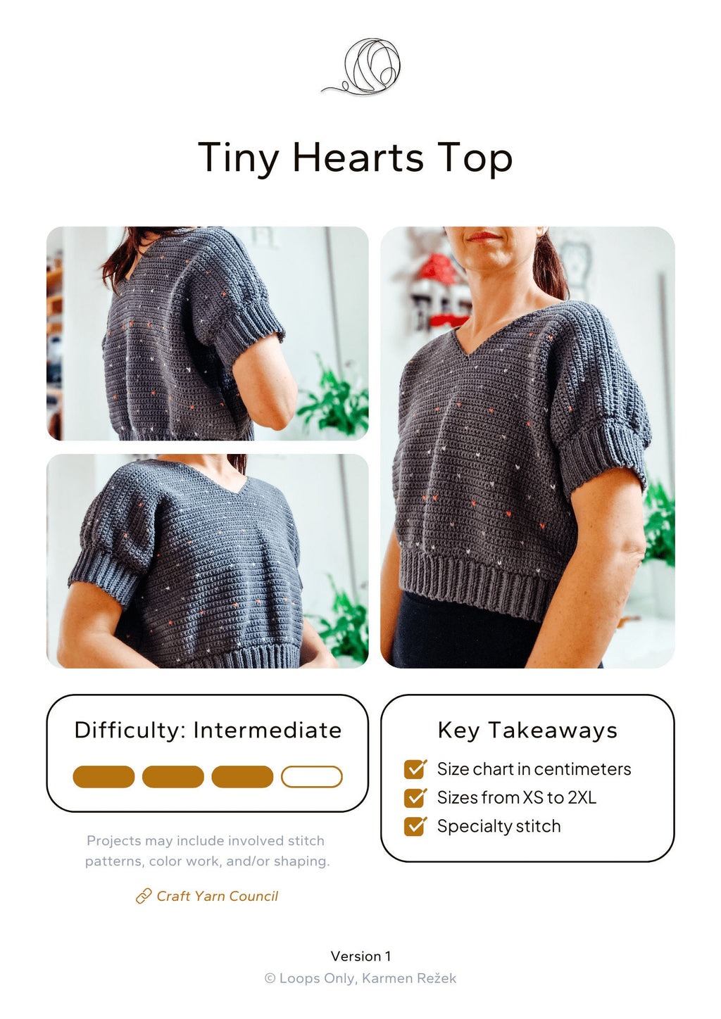 Tiny Hearts Top - Loops Only