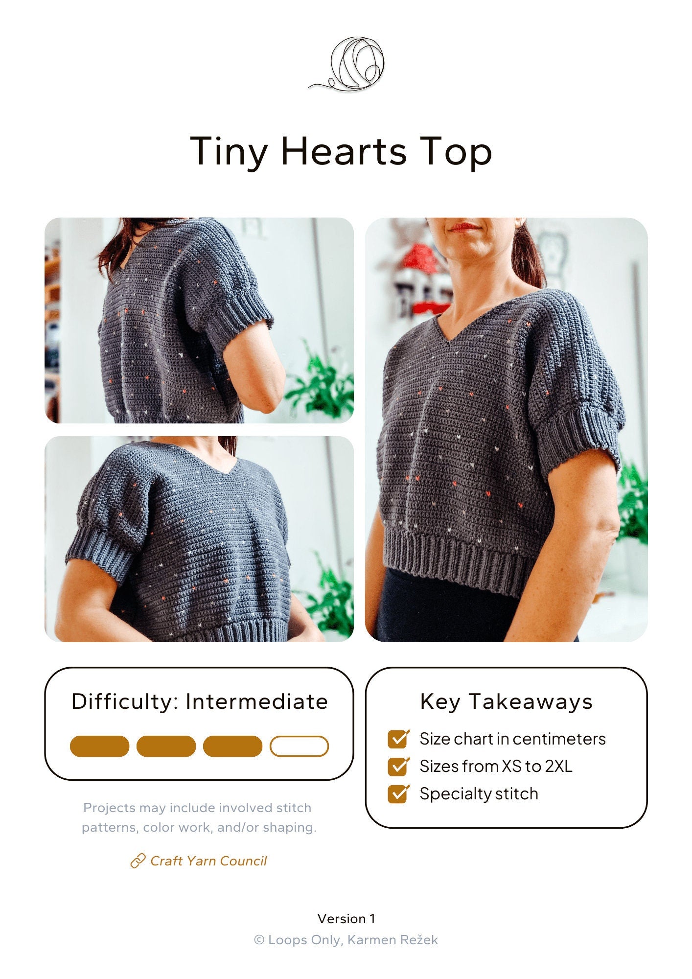 Tiny Hearts Top - Loops Only
